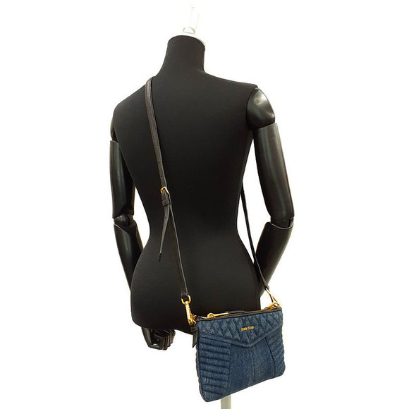 Miu Miu Denim 2way Handbag Black - Picture 9 of 9